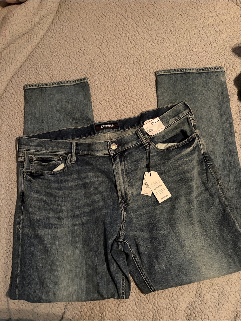 Express Men’s Blue Straight Leg Jeans
